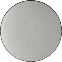 Acopa Apollo 7 1/2 inch Matte Grey and Black Coupe Melamine Plate - 12/Pack