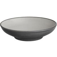 Acopa Apollo 16 oz. Matte Grey and Black Melamine Bowl - 12/Pack