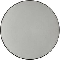 Acopa Apollo 10 1/2 inch Matte Grey and Black Coupe Melamine Plate - 12/Pack