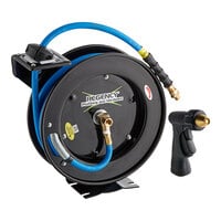 Regency Open Powder-Coated Steel Hose Reel with 30' x 3/8" Hose and Spray Water Gun
