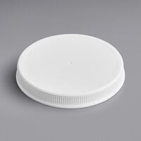 110/400 Unlined White Ribbed Plastic Cap - 736/Case