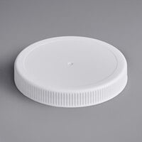 70/400 White Ribbed Plastic Cap with Foam Liner - 850/Case