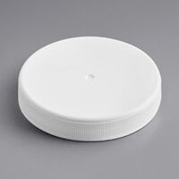 63/400 Unlined White Ribbed Plastic Cap - 1200/Case