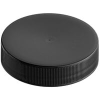 45/400 Black Ribbed Plastic Cap with Foam Liner - 2500/Case