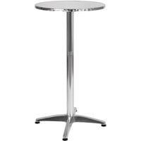 Flash Furniture 23 1/2 inch Round Bar Height Indoor / Outdoor Aluminum Table with Base