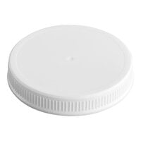 89/400 White Ribbed Plastic Cap with Foam Liner - 624/Case