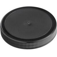 70/400 Black Ribbed Plastic Cap with Foam Liner - 850/Case