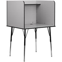Flash Furniture Nebula Grey Height Adjustable Study Carrel with Top Shelf