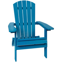 Flash Furniture Charlestown Blue Faux Wood Folding Adirondack Chair