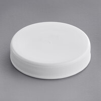 53/400 White Ribbed Plastic Cap with Foam Liner - 2000/Case