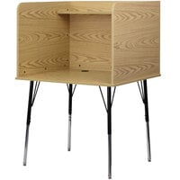 Flash Furniture Oak Height Adjustable Study Carrel with Top Shelf