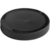 89/400 Unlined Black Ribbed Plastic Cap - 624/Case