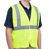 Cordova Customizable Lime Class 2 High Visibility Surveyor's Mesh Safety Vest with Hook & Loop Closure - XXXL