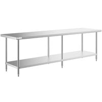 Regency Spec Line 30 inch x 108 inch 14 Gauge Stainless Steel Commercial Work Table with Undershelf