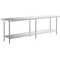 Regency 24" x 108" 16-Gauge 304 Stainless Steel Commercial Work Table with Undershelf