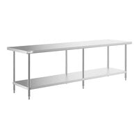 Regency 30" x 108" 16-Gauge 304 Stainless Steel Commercial Work Table with Undershelf
