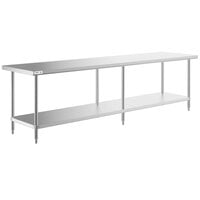 Regency Spec Line 30 inch x 120 inch 14 Gauge Stainless Steel Commercial Work Table with Undershelf