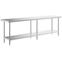 Regency Spec Line 24 inch x 108 inch 14 Gauge Stainless Steel Commercial Work Table with Undershelf