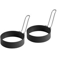Choice 3 inch Non-Stick Egg Ring with Foldable Handle - 2/Pack