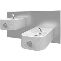 Halsey Taylor HRFG-SEBP GRY BASIN SS PANEL Contour Marblyte Gray Bi-Level Wall Mount Non-Filtered Drinking Fountain with Stainless Steel Frame