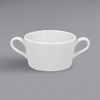 RAK Porcelain Polaris Access 10.2 oz. Bright White Porcelain Soup Bowl with 2 Handles - 12/Case