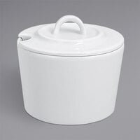 RAK Porcelain Polaris Access 7.8 oz. Porcelain Sugar Bowl with Lid - 12/Case