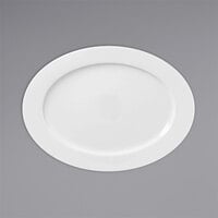 RAK Porcelain Polaris Access 14" x 10 1/4" Wide Rim Oval Porcelain Plate - 6/Case