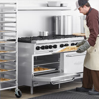 Main Street Equipment E60-N Natural Gas 10 Burner 60 inch Range with 2 Standard Ovens - 360,000 BTU