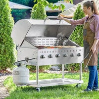 Backyard Pro CPBQ-48 48 inch Stainless Steel Liquid Propane Outdoor Grill With Roll Dome