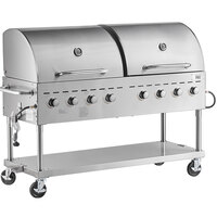 Backyard Pro CPBQ-60 60" Stainless Steel Liquid Propane Outdoor Grill With Roll Dome