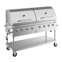 Backyard Pro LPG60RD 60" Stainless Steel Liquid Propane Outdoor Grill With Roll Dome