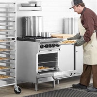 Main Street Equipment E24-L Liquid Propane 4 Burner 24 inch Range with Space Saver Oven - 150,000 BTU