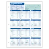 ComplyRight White 2022 Attendance Calendar Card - 25/Pack