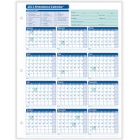 ComplyRight White 2023 Attendance Calendar Card - 25/Pack