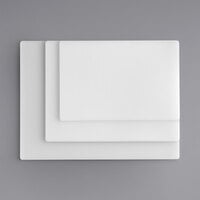 Choice 3-Piece 1/2" Thick White Polyethylene Cutting Board Kit