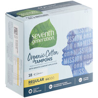 Seventh Generation 18-Count Organic Cotton Tampon with Plastic Applicator - Regular Absorbency - 6/Case