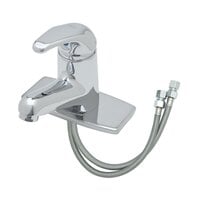 T&S B-2703-VF05 Deck Mount Single Lever Faucet with Flexible Supply Lines - 4 5/8 inch Spread