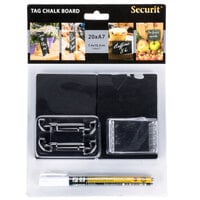 American Metalcraft TAGA7WT 4" x 3" Mini Chalk Cards and Marker Display Kit - 20/Pack