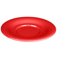Thunder Group CR9108PR 5 1/2 inch Pure Red Melamine Saucer for 8 oz. Bouillon Cup and 4 oz. Salad Bowl - 12/Pack
