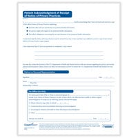 ComplyRight HIPAA Patient Acknowledgment of Receipt of Privacy Practices Form - 200/Pack