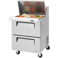 Turbo Air Super Deluxe TST-28SD-12-D2-N 28 inch 2 Drawer Refrigerated Sandwich Prep Table