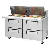 Turbo Air Super Deluxe TST-60SD-24-D4-N 60 inch 4 Drawer Mega Top Refrigerated Sandwich Prep Table
