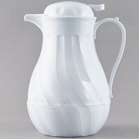 Choice 64 oz. White Thermal Swirl Coffee Carafe / Server