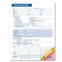 ComplyRight 8 1/2" x 11" 3-Part Payroll Change Notice - 50/Pack