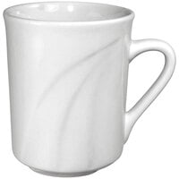 International Tableware York 8.5 oz. Ivory (American White) Embossed Stoneware Mug - 24/Case
