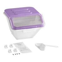 Baker's Lane 2.6 Gallon / 40 Cup Allergen-Free Clip-In Shelf Ingredient Bin with Flip Lid, Label Sheet, and Scoop