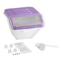 Baker's Lane 2.6 Gallon / 40 Cup Allergen-Free Clip-In Shelf Ingredient Bin with Flip Lid, Label Sheet, and Scoop