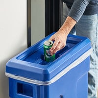 Toter SL000-30705 Blue Mixed Recycling Lid for 16 and 23 Gallon Slimline Trash Cans