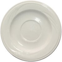 International Tableware York 5 3/4" Ivory (American White) Embossed Stoneware Saucer - 36/Case