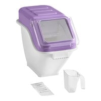 Baker's Lane 6.3 Gallon / 100 Cup Allergen-Free Shelf Ingredient Bin with Flip Lid, Label Sheet, and Scoop